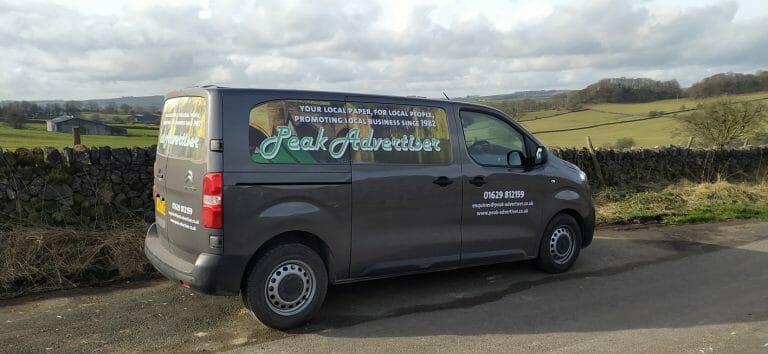 Vehicle graphics print and installation Peak Advertiser Derbyshire