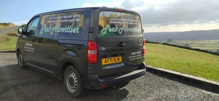 Vehicle graphics print and installation Peak Advertiser Derbyshire