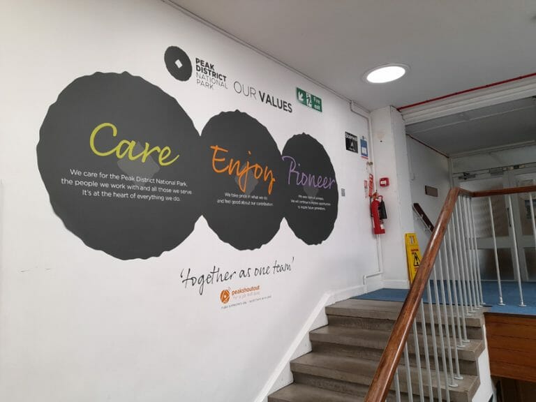 Office interior wall graphic